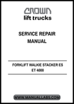  Ideal for technicians and operators alike, the PDF format allows for easy access on any device, making it convenient to reference while on the job. Invest in the CROWN FORKLIFT WALKIE STACKER ES ET 4000 SERVICE REPAIR MANUAL today and ensure your equipment remains reliable and efficient for years to come.
