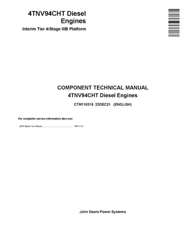 YANMAR 4TNV94CHT INTERIM TIER 4/STAGE III B DIESEL ENGINE TECHNICAL MANUAL - PDF FILE