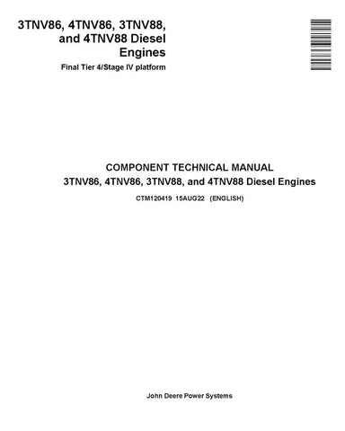 YANMAR 3TNV86, 3TNV88, 4TNV86 AND 4TNV88 DIESEL ENGINE TECHNICAL MANUAL - PDF FILE