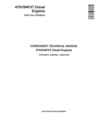 YANMAR 4TNV94FHT DIESEL ENGINE COMPONENT TECHNICAL MANUAL - PDF FILE