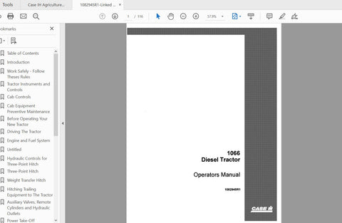 Unlock the full potential of your CASE IH Tractor 1066 Diesel with the comprehensive Operator’s Manual (Part Number: 1082945R1). This PDF file is an essential resource for both