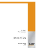 Case CX17C Mini Excavator Service Manual 48127425, 48127447