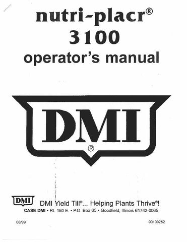 Case IH 3100 Nutri-Placr DMI Operator's Manual 00100252 - Manual labs