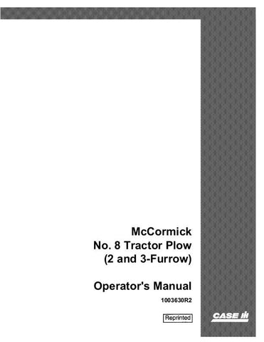 Case IH 8 Mccormick 8 Tractor Plow Operator's Manual 1003630R2 - Manual labs