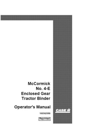 Case IH McCormick Model 4E Enclosed Gear Tractor Operator`s Manual 1005625R8 - Manual labs