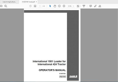 Enhance your operational efficiency with the CASE IH Tractor International 1501 Loader Operator’s Manual, specifically designed for the International 424 model. This comprehensive