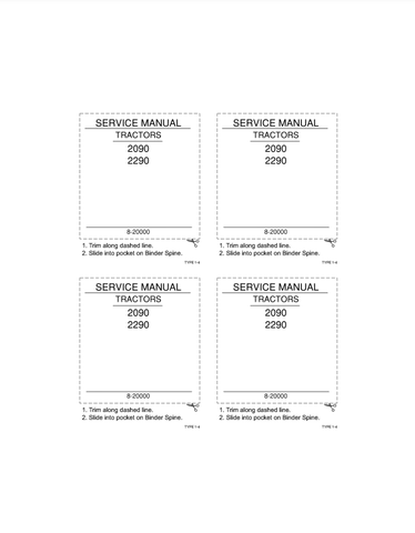 Case IH 2090 and 2290 Tractor Service Repair Manual