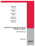 Case IH 70, 80, 90, 95 Farmall Tractor Service Repair Manual