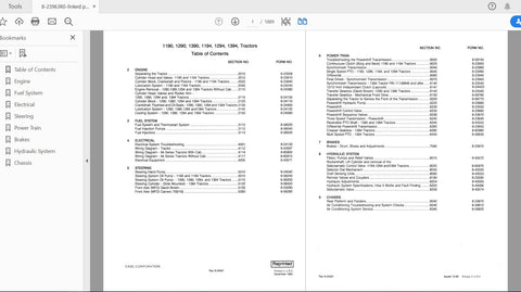 CASE IH TRACTOR 1190, 1290, 1390, 1194, 1294, 1394 TRACTOR COMPLETE SERVICE MANUAL 8-23963R0 - PDF FILE