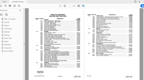 CASE IH TRACTOR 2390, 2590 TRACTOR COMPLETE SERVICE MANUAL 8-20780R0 - PDF FILE