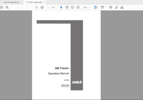 CASE IH TRACTOR 385, 485, 585, 685, 785, 885 HYD 268/HYD85 OPERATOR’S MANUAL 1135080R5 - PDF FILE