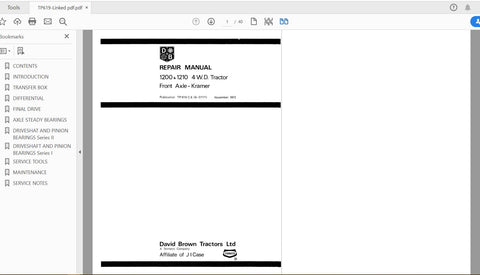 CASE IH TRACTOR 3 CYLINDER DIESEL ENGINES – DAVID BROWN SERVICE MANUAL TP619 - PDF FILE