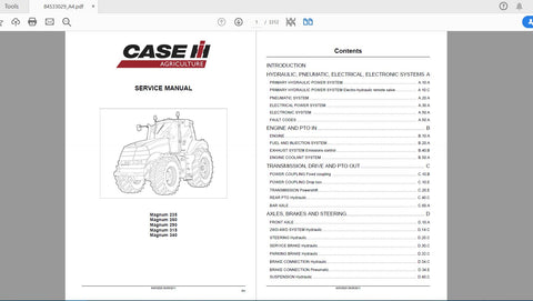 CASE IH TRACTOR MAGNUM 235, 340 SERVICE MANUAL 84533029 - PDF FILE