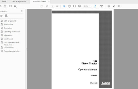 CASE IH TRACTOR 450 DIESEL OPERATOR’S MANUAL 1014058R1 - PDF FILE