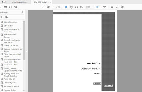 CASE IH TRACTOR 464 OPERATOR’S MANUAL 1084162R2 - PDF FILE