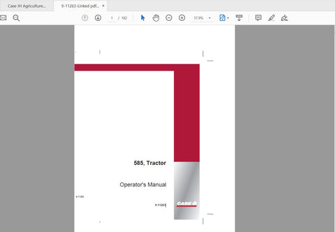 CASE IH TRACTOR 585 OPERATOR’S MANUAL 9-11263 - PDF FILE