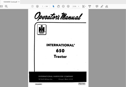 CASE IH TRACTOR 600 OPERATOR’S MANUAL 1004489R1 - PDF FILE