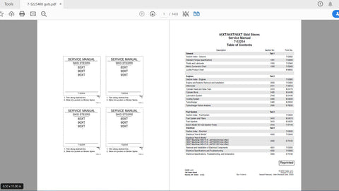 CASE IH TRACTOR 85XT, 90XT, 95XT, SKID STEER COMPLETE SERVICE MANUAL 7-52254R0 - PDF FILE