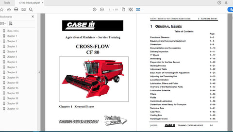 CASE IH TRACTOR CROSS-FLOW CF 80 COMBINE SERVICE MANUAL CF80 - PDF FILE