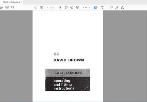 CASE IH TRACTOR DAVID BROWN SUPER LOADERS TP648 OPERATOR’S MANUAL - PDF FILE