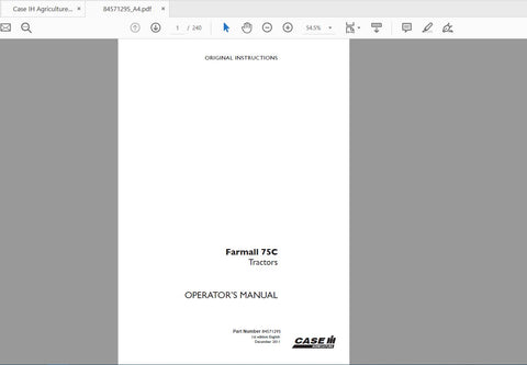 Enhance your farming efficiency with the CASE IH Tractor Farmall 75C Operator’s Manual, available in a convenient PDF format. This comprehensive guide is designed to help you maximize the performance of your tractor, ensuring you get the most