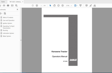 CASE IH TRACTOR KEROSENE INT-2623 OPERATOR’S MANUAL - PDF FILE