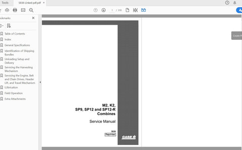 Unlock the full potential of your CASE IH tractor with the M2, K2, SP9, SP12, and SP12-R Combine Dealers Service Manual. This comprehensive PDF file is an essential resource for both seasoned