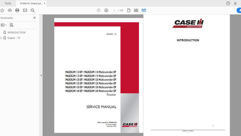 CASE IH TRACTOR MAXXUM 110, 115, 120, 125, 130, 140 MULTICONTROLLER EP SERVICE MANUAL 47486141 - PDF FILE