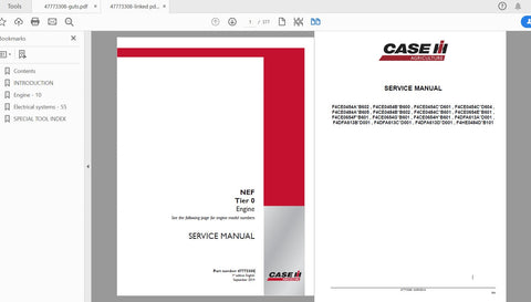 CASE IH TRACTOR NEF TIER 0 ENGINE SERVICE MANUAL 47773308 - PDF FILE
