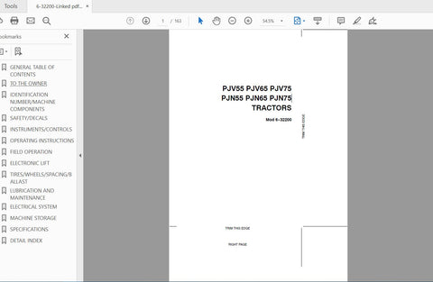 CASE IH TRACTOR PJV55, PJV65, PJV75, PJN55, PJN65, PJN75 6-32200 OPERATOR’S MANUAL - PDF FILE