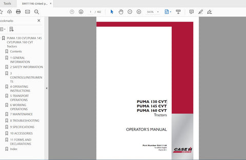 Enhance your farming efficiency with the CASE IH TRACTOR PUMA 130, 145, 160 CVT Operator’s Manual. This comprehensive PDF file is designed to provide you with all the essential information