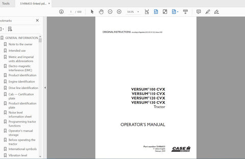 Enhance your farming efficiency with the CASE IH TRACTOR VERSUM 100, 110, 120, 130 CVX Operator’s Manual. This comprehensive PDF file is designed to provide you with all the essential