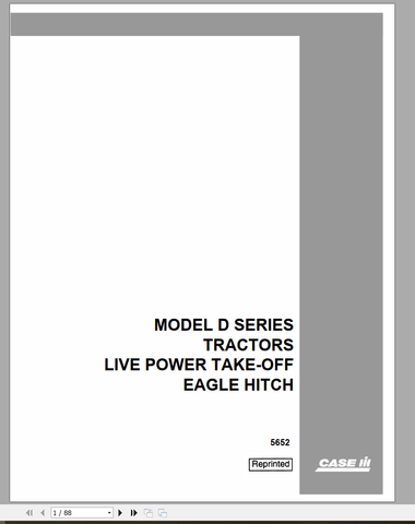 CASE TRACTOR D SERIES PTO SERVICE MANUAL 5652 - PDF FILE