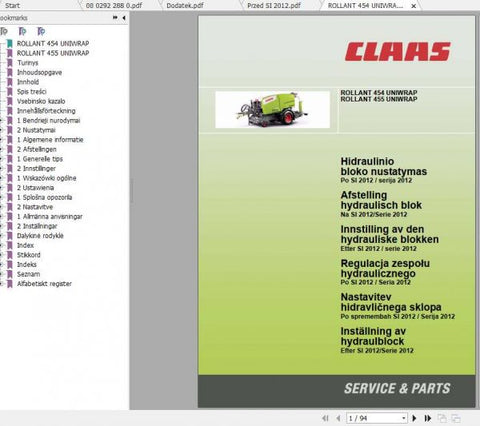 Enhance your baling experience with the CLAAS Baler Rollant 454 and 455 Uniwrap Operator’s Manual, now available in a convenient PDF format. This comprehensive guide is designed