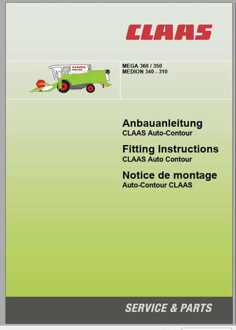 CLAAS COMBINES 360 -750 FITTING INSTRUCTION MANUAL - PDF FILE