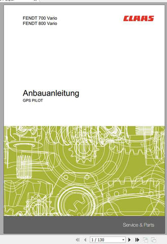 CLAAS FENDT 700 FENDT 800 FITTING INSTRUCTION MANUAL - PDF FILE