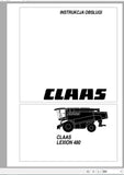 CLAAS LEXION 480 OPERATOR’S MANUAL - PDF FILE