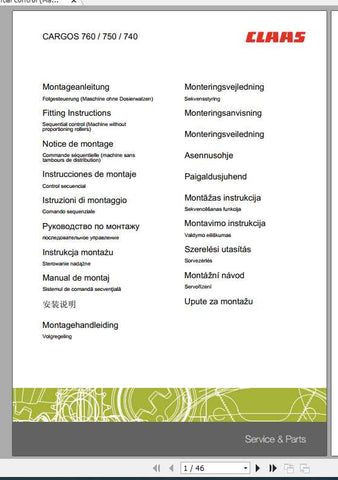 Enhance your CLAAS loader wagon experience with the CARGOS 760, 750, and 740 Fitting Instruction Manual. This comprehensive PDF file provides detailed guidance to ensure optimal performance and maintenance of your equipment.
