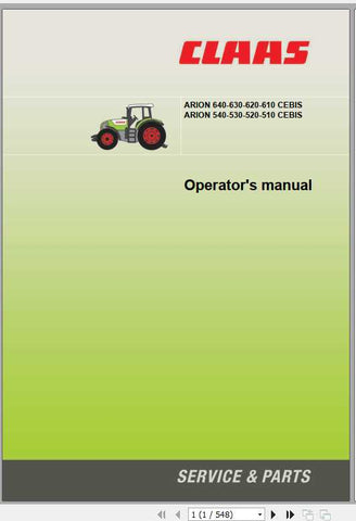 Discover the essential CLAAS Tractor Arion 640-610 CEBIS Operator’s Manual, now available in a convenient PDF format