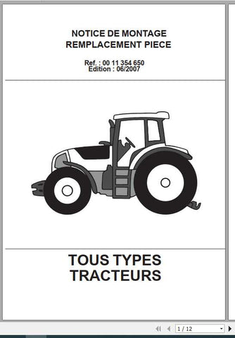 CLAAS TRACTORS TOUS TYPES TRACTEURS CONVERSION INSTRUCTIONS MANUAL - PDF FILE