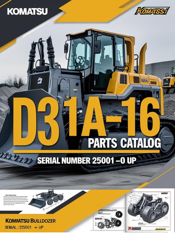 D31A-16 Komatsu Bulldozer Parts Catalog Manual 25001-UP
