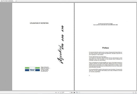 Unlock the full potential of your DEUTZ-FAHR AGROKID 210, 220, and 230 with our comprehensive User & Maintenance Manual, available in a convenient PDF format. This essential