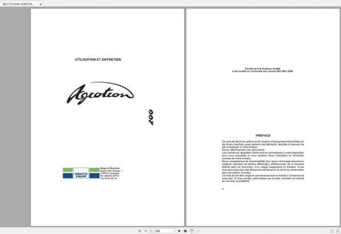 Enhance your DEUTZ-FAHR AGROTRON 200 experience with our comprehensive User & Maintenance Manual, available in a convenient PDF format. This essential