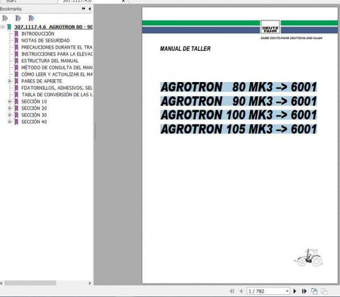Unlock the full potential of your DEUTZ-FAHR AGROTRON 80, 90, 100, and 105 with our comprehensive Service Manual in PDF format. This essential guide provides detailed insights into maintenance