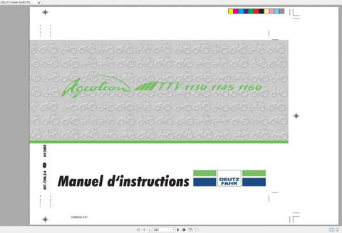 Unlock the full potential of your DEUTZ-FAHR AGROTRON TTV 1130, 1145, and 1160 with our comprehensive Operator’s Manual in PDF format. This essential guide provides detailed insights into the operation, maintenance, and troubleshooting of your tractor