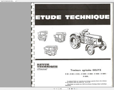 Unlock the full potential of your DEUTZ-FAHR machinery with the comprehensive Workshop Manual for models D25, D30S, D40L, D2505, D3005, D4005, D5005, and D5505. This PDF file is an essential resource for both seasoned mechanics and 