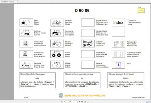Discover the DEUTZ-FAHR D6006 Spare Parts Catalogue Manual, a comprehensive PDF resource designed for efficient maintenance and repair of your machinery. This manual provides detailed diagrams and part numbers, ensuring you can easily identify