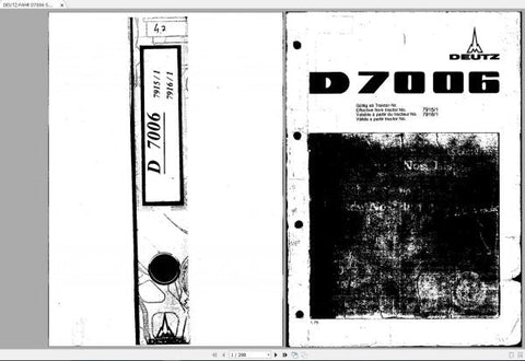 Discover the DEUTZ-FAHR D7006 Spare Parts Catalogue Manual, a comprehensive PDF resource designed for efficient maintenance and repair of your machinery. This manual provides detailed diagrams and part numbers, ensuring you can easily identify and order the exact components you need.