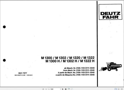 Discover the essential DEUTZ-FAHR Tractor M1300-M1322 Spare Parts Catalogue Manual, now available in a convenient PDF format. This comprehensive guide is designed