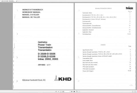 Unlock the full potential of your DEUTZ-FAHR TW25, TW35, or TW50 with our comprehensive Transmission Workshop Manual, available in a convenient PDF format. This essential guide provides detailed insights into the transmission systems of these powerful